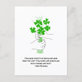 Irish Blating with Fyrklöver Bouquet Helg Vykort