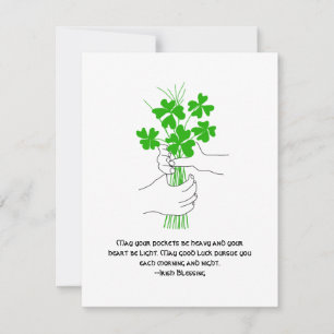 Irish Blating with Fyrklöver Bouquet Julkort