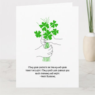 Irish Blating with Fyrklöver Bouquet Kort