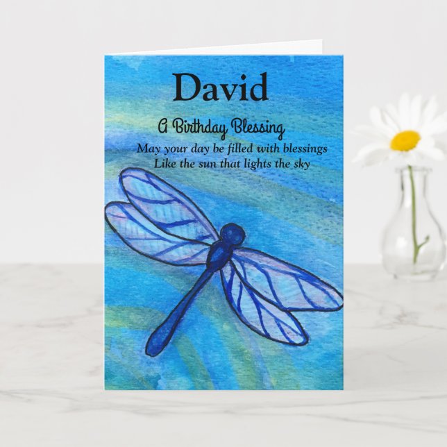 Irish Blay Birthday Modig Blue Dragonfly Kort (Liten växt)