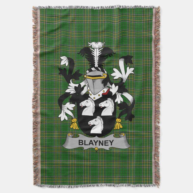 Irish Blayney Jackar om Arm Family Crest Ireland Filt (Framsidan Vertikal)