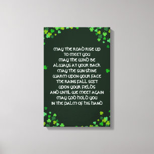 Irish Blessin - Shamrock Design Canvastryck