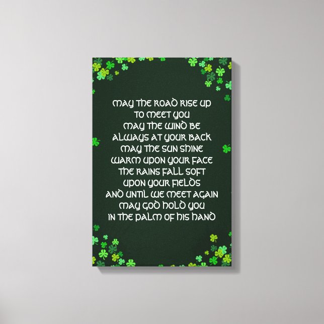 Irish Blessin - Shamrock Design Canvastryck (Framsida)