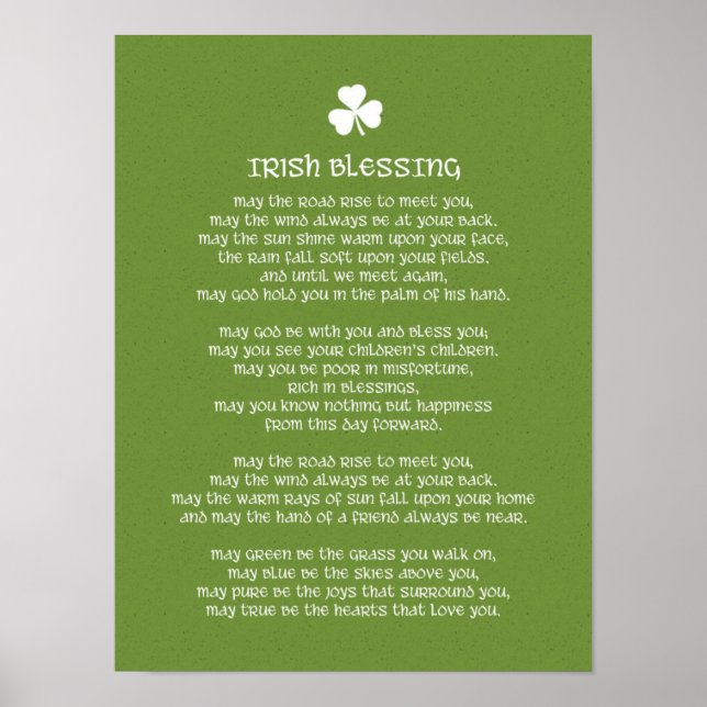 Irish Blessing and Shamrock Poster (Framsidan)