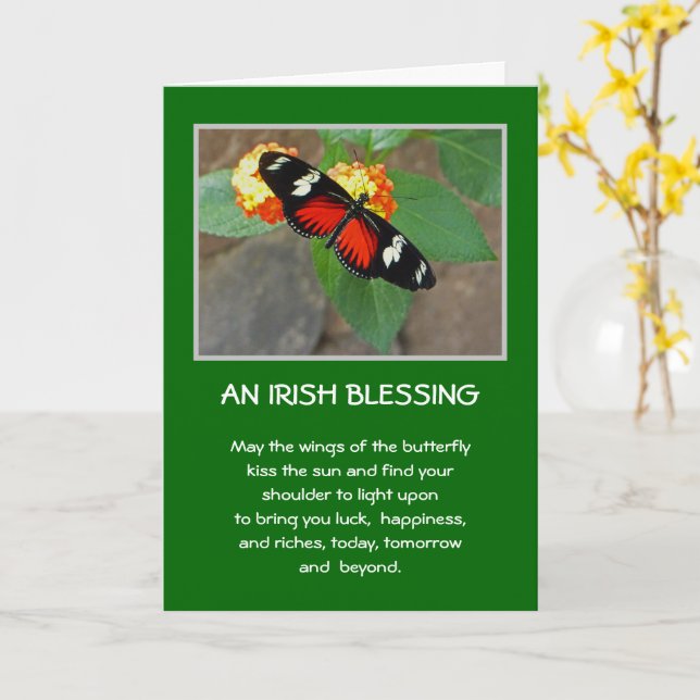 IRISH BLESSING/ANPASSADE CARD KORT (Gul blomma)