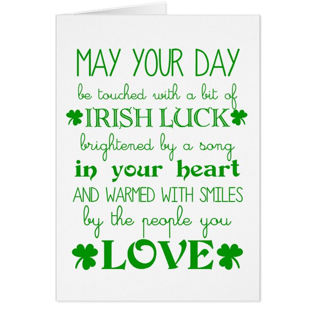 Irish Blessing Card anpassa Hälsningskort (Framsidan)