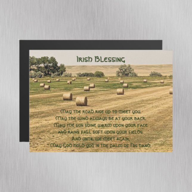 Irish Blessing Hay Bales in a Fält Magnetic Card (In Situ Fridge Door)