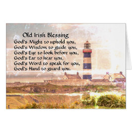 Irish Blessing, Lighthouse Kusten of Ireland Card Hälsningskort