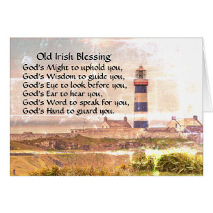 Irish Blessing, Lighthouse Kusten of Ireland Card Hälsningskort