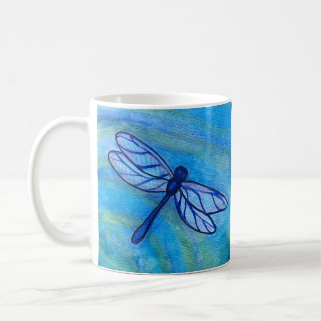 Irish Blessing Modigare Blue Dragonfly Cours Kaffemugg (Vänster)