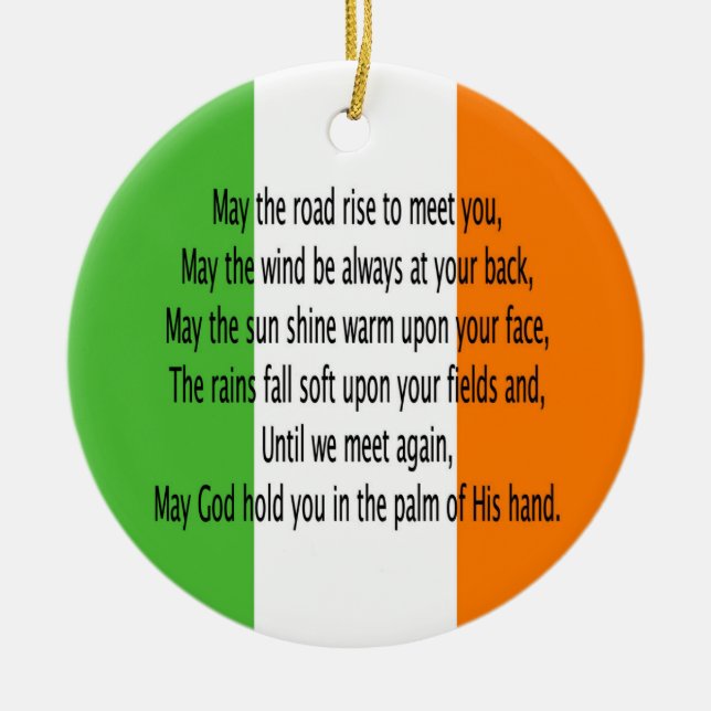 Irish Blessing Prayer Julgransprydnad Keramik (Framsidan)