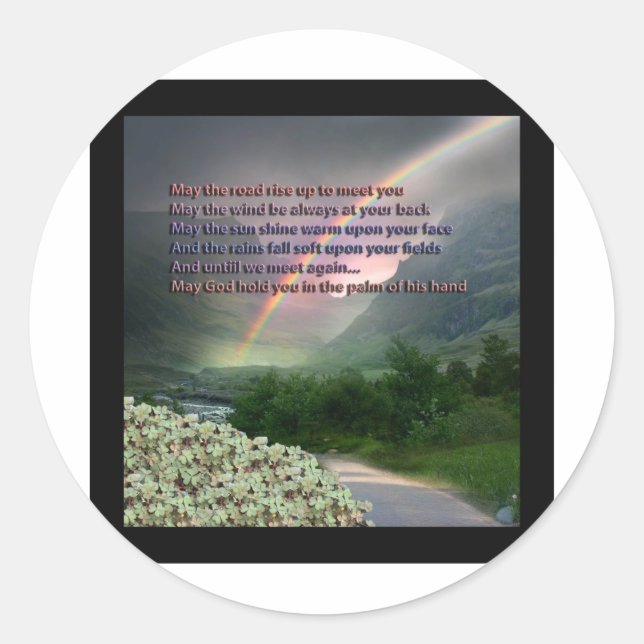 IRISH BLESSING RUNT KLISTERMÄRKE (Framsida)