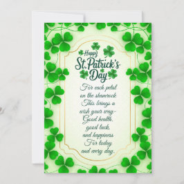 Irish blessings and shamrocks are symbols of luck julkort