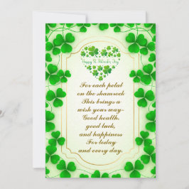Irish blessings and shamrocks are symbols of luck julkort
