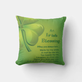 Irish Blessings Grönt Shamrock, Celtic Kudde