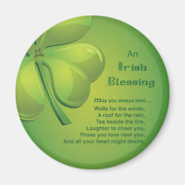 Irish Blessings Grönt Shamrock, Celtic Magnet
