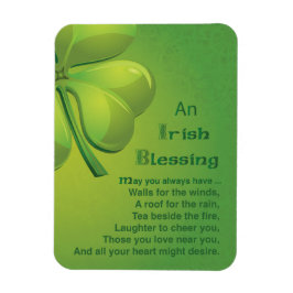 Irish Blessings Grönt Shamrock, Celtic Magnet