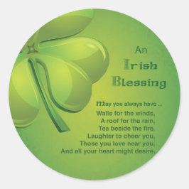 Irish Blessings Grönt Shamrock, Celtic Runt Klistermärke