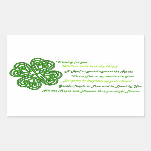 Irish Blessings Rektangulärt Klistermärke