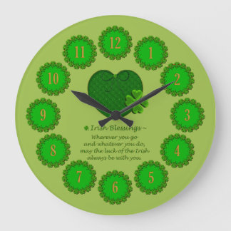 Irish Blessings Round Wall Clock Stor Klocka