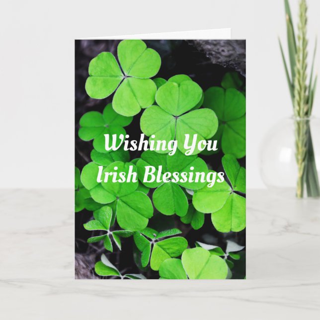 Irish Blessings Shamrocks Greeting Card Kort (Framsida)