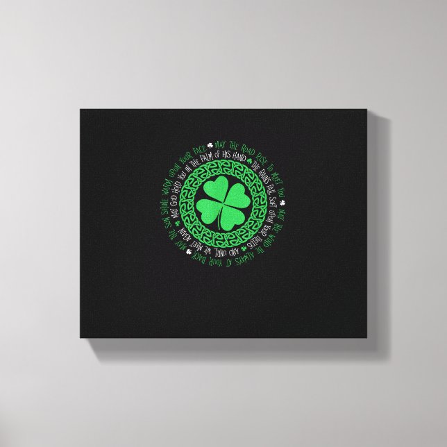 Irish Bluting Celtic Knot 4 Löv Klöver - St. Pat Canvastryck (Framsida)