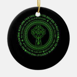 Irish Bluting Celtic Knot 4 Löv Klöver - St. Pat Julgransprydnad Keramik