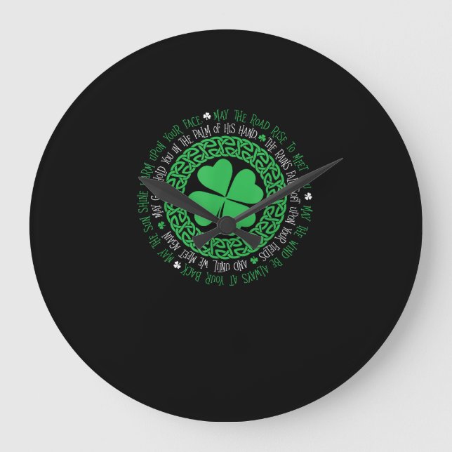 Irish Bluting Celtic Knot 4 Löv Klöver - St. Pat Stor Klocka (Framsida)