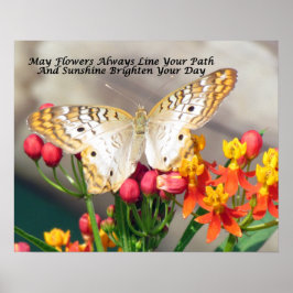 Irish Bluting Poster (White Peacock and Milkweed)