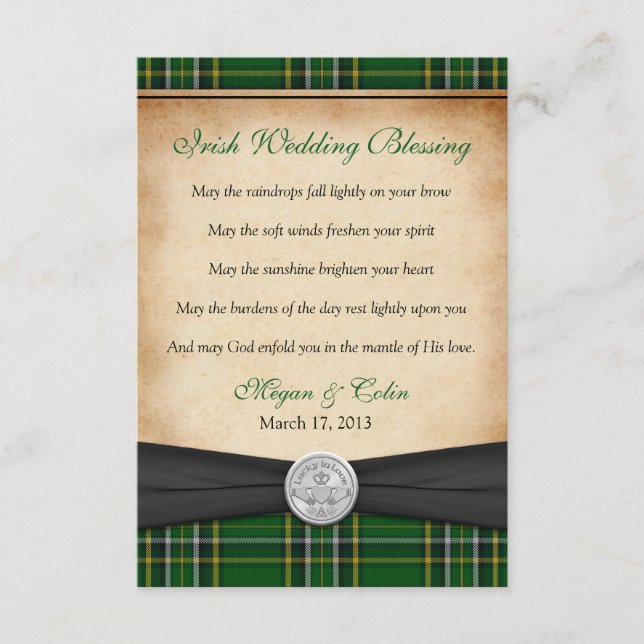 Irish Bluting Tartan Claddagh Lucky Bröllop (Framsida)
