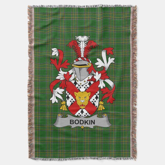 Irish Bodkin Jackar om Arm Family Crest Ireland Filt (Framsidan Vertikal)