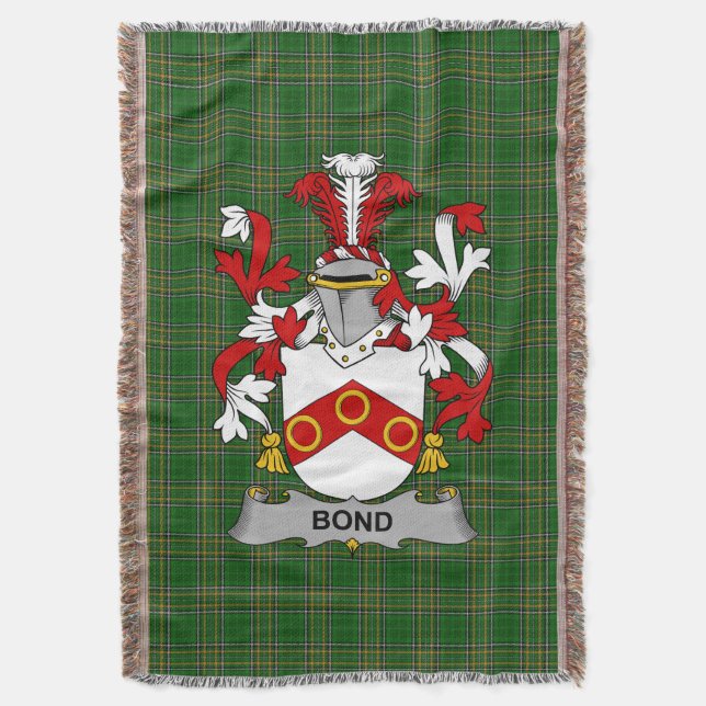 Irish Bond Jackar Arm Family Crest Ireland Filt (Framsidan Vertikal)