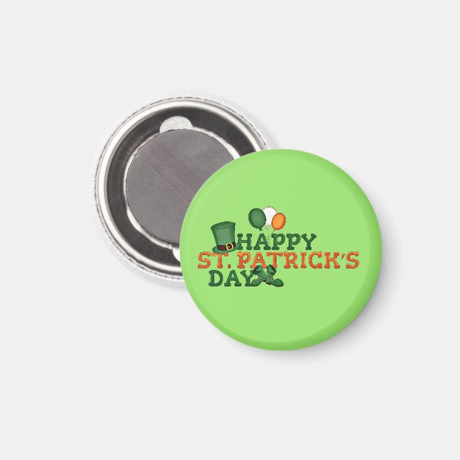 Irish Boots, Hat och Balloons, St. Patricks Day Magnet (Front/Back)