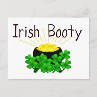 Irish Booty Pot of Guld St. Patrick's Day Vykort