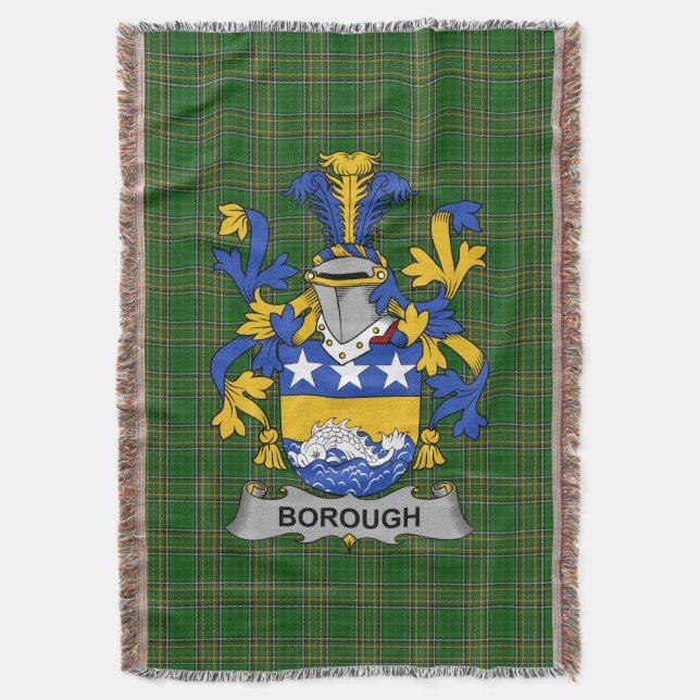Irish Borough Jackar Arm Family Crest Ireland Filt (Framsidan Vertikal)