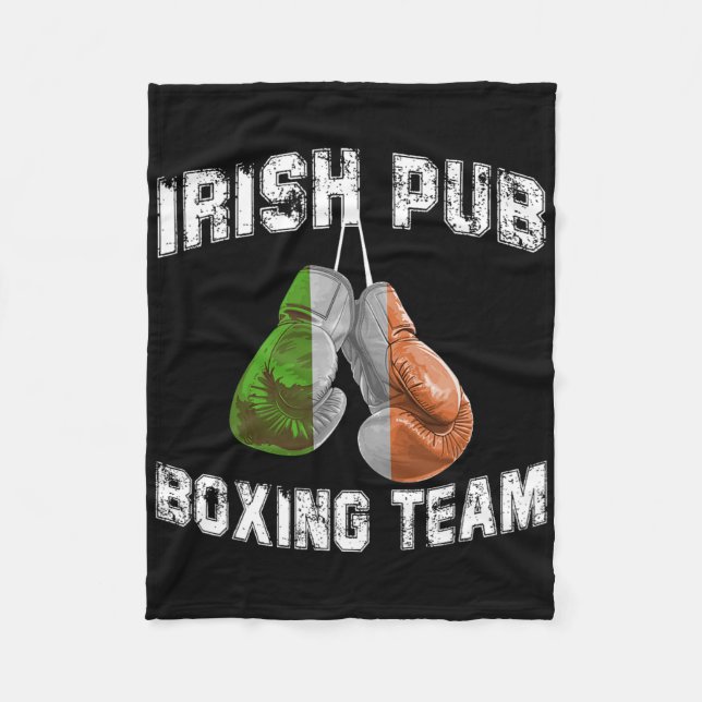 Irish Boxing Funny Ireland Flagga - Irish Pub Fleecefilt (Framsidan)