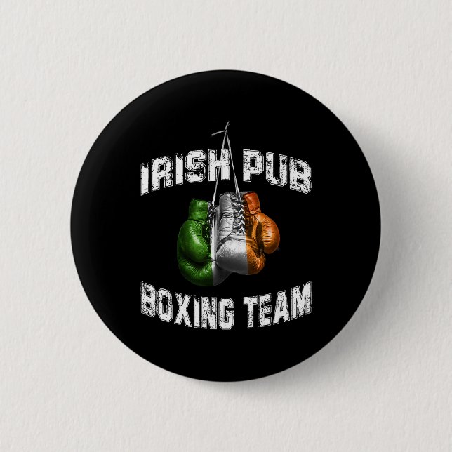 Irish Boxing Funny Ireland Flagga - Irish Pub Knapp (Framsida)