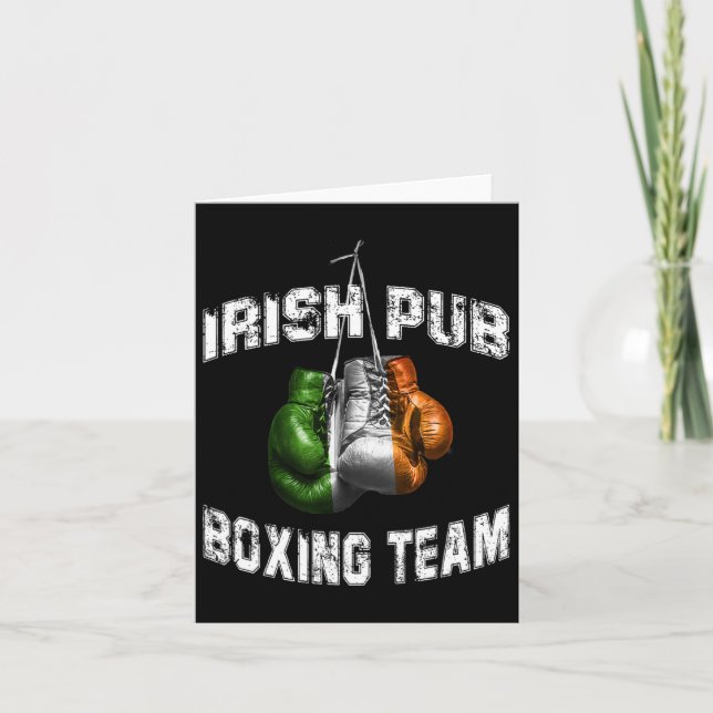 Irish Boxing Funny Ireland Flagga - Irish Pub Kort (Framsida)