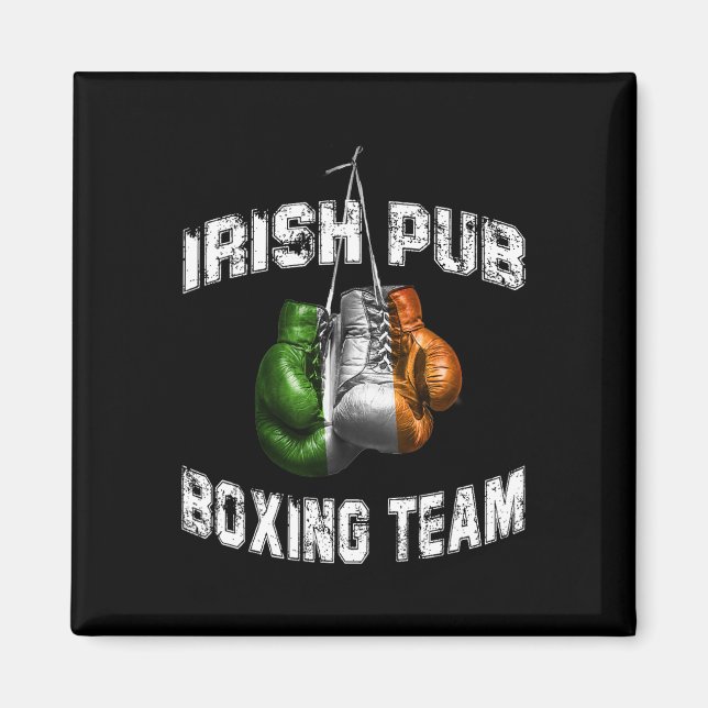 Irish Boxing Funny Ireland Flagga - Irish Pub Magnet (Framsidan)