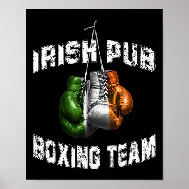 Irish Boxing Funny Ireland Flagga - Irish Pub Poster (Framsidan)