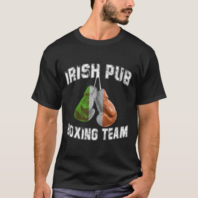 Irish Boxing Funny Ireland Flagga - Irish Pub T Shirt (Framsida)