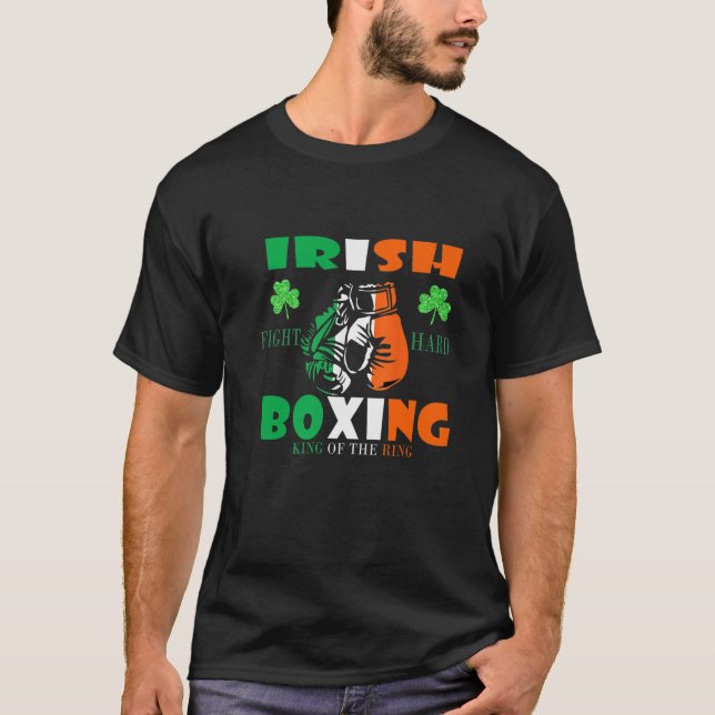 Irish Boxing Ireland Flagga Shamrock Irish Boxing  T Shirt (Framsida)