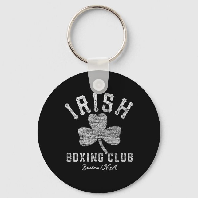 Irish Boxing Klubb Boston Shamrock Distress Gift Nyckelring (Framsida)