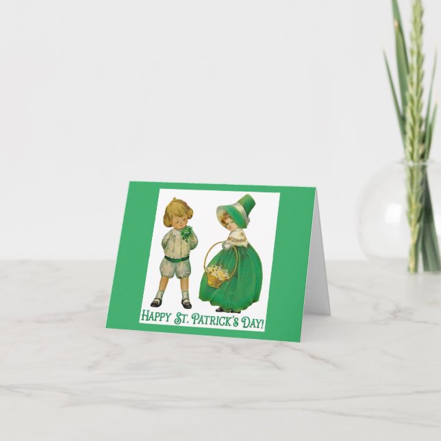 Irish Boy and Girl Greeting Card Kort (Framsida)
