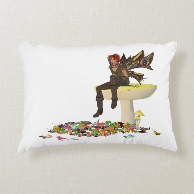 Irish Boy Fairy on Mushroom accent Pillow Prydnadskudde (Framsidan)