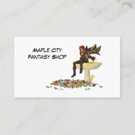 Irish Boy Fairy on Mushroom Affärskort Visitkort