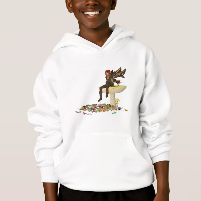 Irish Boy Fairy on Mushroom Boy's Hoodie T Shirt (Framsida)