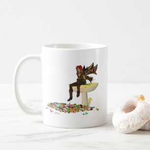 Irish Boy Fairy on Mushroom Coffee Mugg