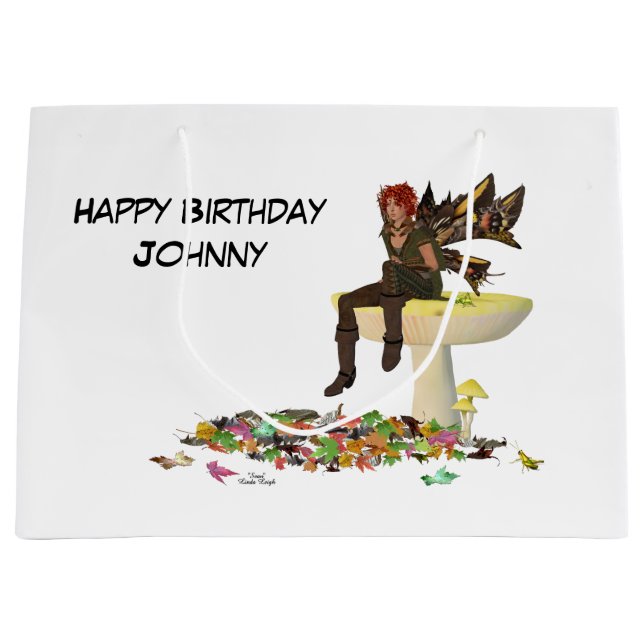 Irish Boy Fairy on Mushroom Gift Bag (Framsidan)