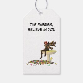 Irish Boy Fairy on Mushroom Gift Märkre Presentetikett